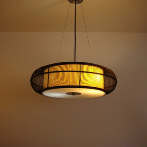 Chinese Style Bamboo Ceiling <b>Light</b> Led Living Room <b>Dining</b> Room Chandelier Woven Rattan Pendant <b>Light</b> - Product Image 5