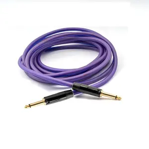 Professionele Hoge Kwaliteit Paarse Kleur Audio Instrument Gitaar Kabel 5M Met 1/4 "Plug Gevlochten Shield Voor Gitaar Bas toetsenbord