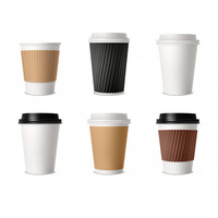 Gobelets à café jetables personnalisés avec logo imprimé, avec couvercles et manchons – Nouveauté 2025, Vente Flash