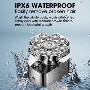 Rasoio <span class=keywords><strong>Elettrico</strong></span> Rotante Lanumi LK-9188 9D Impermeabile 5-in-1 Multi-Testina IPX6 <span class=keywords><strong>Professionale</strong></span> per <span class=keywords><strong>Barba</strong></span> e Corpo per Uso Alberghiero - Product Image 3