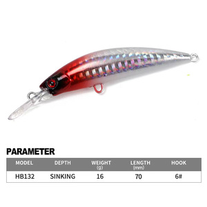 Leurre coulant phosphorescent 15 couleurs, imitation bionique dure, appât artificiel en plastique, hameçons pour la pêche en mer et en rivière, 7cm 16g - Product Image 3