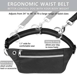Sabuk Pinggang dapat diatur, sabuk reflektif jahit berjalan Hiking bersepeda tali anjing kecil sedang besar pita hewan nilon - Product Image 5