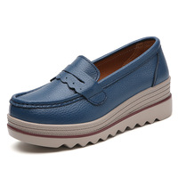 Chaussures de travail simples et décontractées à enfiler augmentant la hauteur, mocassins confortables et respirants à plateforme, espadrilles pour femmes