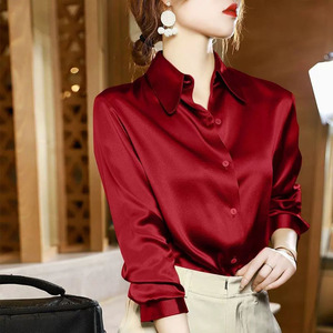 RNSHANGER <span class=keywords><strong>Camicia</strong></span> Autunnale da <span class=keywords><strong>Donna</strong></span> in Raso Nuova Blusa Elegante <span class=keywords><strong>e</strong></span> Giovanile da Ufficio a Maniche Lunghe <span class=keywords><strong>Bianca</strong></span> - Product Image 2