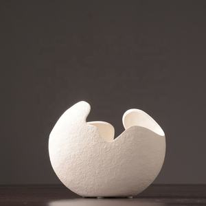Creative Modern Style White Eggshell Craft Decorative Ornaments Ceramic Flower Arrangement Flower <b>Vase</b> - Product Image 3