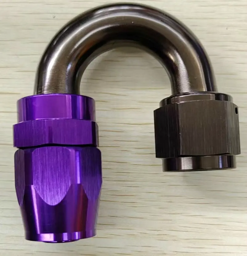 Racing parts aluminum AN10 10AN #10 dash 10 180 degree elbow swivel hose end purple an fittings for oil cooling system