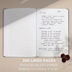 สมุดโน้ตหนาสมุดบันทึกผู้หญิง7 "x 10" หนังสือปกแข็งผ้าลินินสมัยใหม่ที่มีหน้า300เรียงราย - Product Image 4