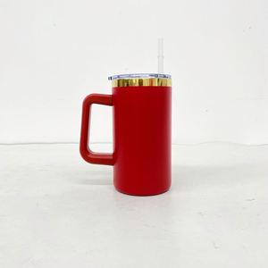 Custom LogoBulk Stainless Steel Vacuum Insulated Powder Coated 20oz <b>Mirror</b> Gold Underneath Xmas Tumbler with Slide Lids - Product Image 2