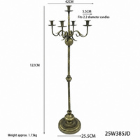 Candélabre de sol vintage en fer torsadé, grand chandelier texturé pour centre de table de mariage, décoration d'événements