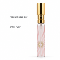 Flacon de parfum vide 35 ml en gros avec boîte cadeau cupcake à rayures roses, 24 flacons de parfum en verre pour présentation, logo personnalisé