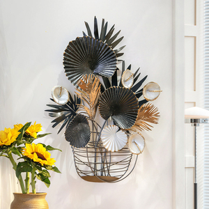 Decoração De Parede Fornecedor 3D Art Flower Design Sala De Estar Para Casa Acessórios De Parede De Metal Pendurado - Product Image 1