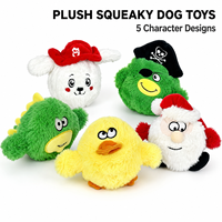 Jouet en peluche pour chien en forme de personnage de dessin animé avec balle couineuse intégrée