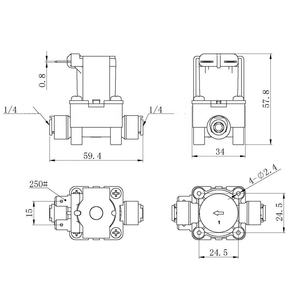 Válvula Solenoide de Plástico de 24v CC de 1/4'', 3/4'', 1/2'' para Purificador de Agua RO, Dispensador, Calentador, Lavavajillas, Lavadora - Product Image 6