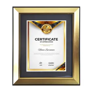 Groothandel Op Maat Gemaakte Luxe Zwarte Zijde Gloden Diploma Display Houten Certificaat Frame