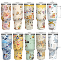 Mug de voyage isotherme en acier inoxydable à double paroi de 40 oz avec paille, motif personnalisé, classique, pour sublimation