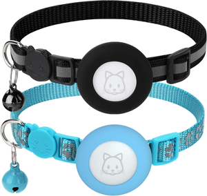 Petdom Reflectante Ajustable Impermeable Nylon Airtag Pet <span class=keywords><strong>Cat</strong></span> <span class=keywords><strong>Collar</strong></span> con hebilla de seguridad separable y campana y soporte de etiqueta de aire - Product Image 1