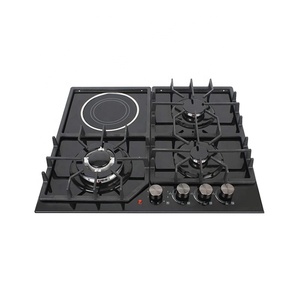 Piani cottura intelligenti da 60cm con pannello in acciaio inossidabile a due Gas e due piani cottura elettrici - Product Image 3