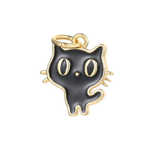 Popular serie de animales de dibujos animados encantos 14K chapado en oro moda esmalte conejo cachorro jirafa Pony colgante Diy accesorios de joyería - Product Image 4