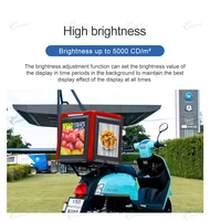 P2.5 P3 LED-Display Motorrad-Lieferbox mit Echtzeit-Tracking & Werbung Wasserdichter Essenslieferkoffer für Roller