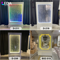 LEDA Romantique Mariage Français Entrée Verre Transparent Eau Courante Panneau de Bienvenue Cascade LED Toile de Fond de Fête