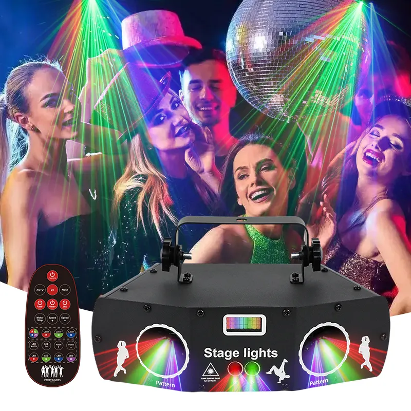 YSH 5 eyes 3 IN 1 laser dmx light Voice control DJ interagisci illuminazione fascio lazer proiettore lampada effetto strobo per Bar Club