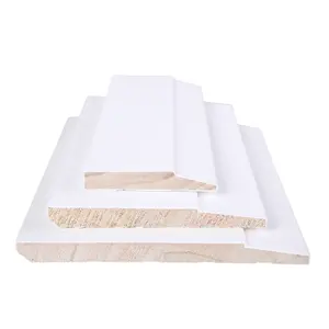 Plinthe en bois jointé apprêté blanc de haute qualité en gros