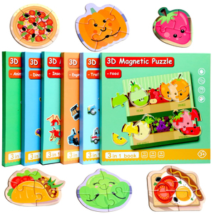 หนังสือปริศนาแม่เหล็ก 3 in 1 ของเล่นเสริมพัฒนาการเด็ก ฝึกการเรียนรู้ ผลไม้ ผัก เกมจับคู่ สำหรับเด็กอายุ 3 ปีขึ้นไป - Product Image 1