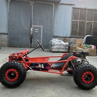 Go Kart Todoterreno de Alta Resistencia, 212cc, Cuatro Tiempos, 50-60km/h, a Gasolina, con Tracción en las Cuatro Ruedas, para Playa y Uso en Todo Tipo de Terreno