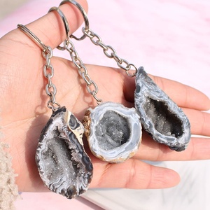 प्राकृतिक सुलेमानी Geode चाबी का गुच्छा लटकन लोक शिल्प थोक प्राकृतिक मणि मोबाइल फोन लटकन कार कुंजी श्रृंखला लटकन के लिए बिक्री - Product Image 1
