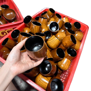 Set di Tazze da Caffè in Legno di Giuggiolo con Logo Personalizzato, Bicchieri per Bourbon e Whisky, Regalo in Legno per Degustazione, Vendita Calda - Product Image 3