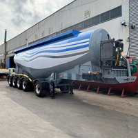 Semi-remorque citerne à ciment à 5 essieux pour le transport de cendres volantes, chaux, gypse, poudre, et matériaux en vrac pour usines industrielles
