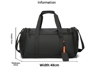 Bolso Bandolera de PU con Cierre para Hombre, Gran Capacidad, Separación en Seco y Húmedo, Diseño Geométrico, para Viajes de Negocios y Deportes - Product Image 6