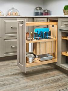 Cesta de Cocina Contemporánea de Madera Maciza Extraíble Cuadrada, Diseño Elegante y Duradero - Product Image 3