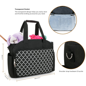 Bolsa de Almacenamiento de Hilo Tejido Portátil, Bolsa de Lana para Ganchillo con Bolsillo Separado para Guardar Agujas de Tejer - Product Image 4