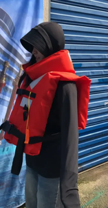 Jaket keselamatan laut poliester diisi dengan busa apung, jaket pelampung nilon tiup dengan <span class=keywords><strong>patch</strong></span> reflektif - Product Image 2