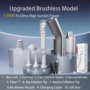 Multifunction Battery Powered Vacuum Cleaner for Car Sofa Carpet Bed Window and Pet Cordless Portable 5 <strong>Nozzles</strong> - Product Image 4