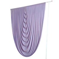 Voilage semi-circulaire pour arche de mariage, rideau en velours de soie laiteuse à bord ondulé pour décoration de fond photo de banquets et fêtes