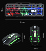 Clavier et souris combinés LDK Ai 828 avec rétroéclairage LED RVB, 104 touches, clavier de jeu USB pour iPad, Xbox, PS5, ordinateur