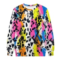 Sweat-shirt à col rond pour femme, imprimé léopard graffiti coloré, écologique, à manches longues, pull décontracté, streetwear