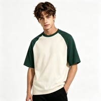 T-shirt Homme Col Rond Manches Raglan Couleur Contrastante Ample Anti-Plis Formel Polyester/Coton Quotidien Urbain