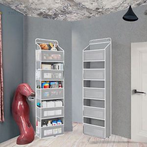 Over Door Organizer Storage 5 <b>Shelf</b> Hanging Door Organizer 5 Large Capacity Pockets Anti-Tilt 44 lb Load Classic Design Durable - Product Image 3
