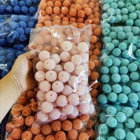 Perles en plastique ABS de couleur blanche, rose, bleue, orange, de 10 mm, 12 mm, 14 mm, 16 mm, 18 mm, 20 mm, avec trou pour bracelet et collier DIY