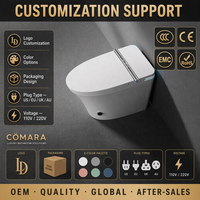 WC intelligent électrique sur pied avec fonction chauffante, bidet, cuvette allongée, évacuation en S, design moderne, télécommande incluse