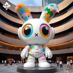 Sculpture géante en fibre de verre, artisanat en résine durable, décoration extérieure, sculpture abstraite de lapin en FRP pour plaza commerciale et immobilier - Product Image 2