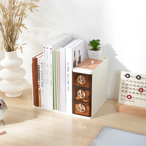 Portalibros de plástico duradero para estudiantes con divisores y <span class=keywords><strong>mini</strong></span> cajones para bolígrafos, Clips de papel, Accesorios de escritorio - Product Image 5