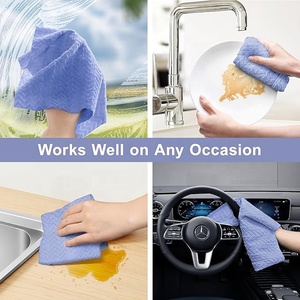 מיקרופייבר ייבוש מהיר-ייבוש בד ניקוי מרובע רך ועמיד ללא שימוש בכלי שטיפה ידיים סופג פעמיים וכלי כביסה למטבח לרכב - Product Image 6