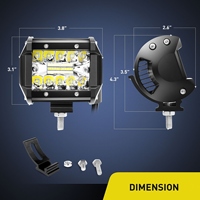 Feux de travail LED 60W 4 pouces, triple rangée, combinés faisceau large et spot, pour conduite, toit, pare-chocs, tout-terrain, voiture, pick-up, voiturette de golf