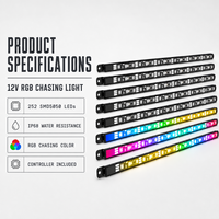 Bande lumineuse LED RGB pour voiture, barre lumineuse décorative multicolore pour l'intérieur de la voiture, contrôle par application USB, lampe d'ambiance pour véhicule