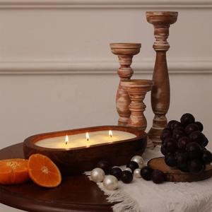 Mangkuk Adonan Kayu Grosir- Mangkuk Adonan Kayu Rustic Coklat Farmhouse Mangkuk Adonan Kayu untuk Lilin - Product Image 1