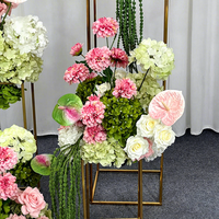 Luxuriöse Handgefertigte Realistische Seiden-Grüne Hortensie Weiße Rose Lilien-Kugel Langlebig für Hochzeitstisch-Dekoration Schaufenster